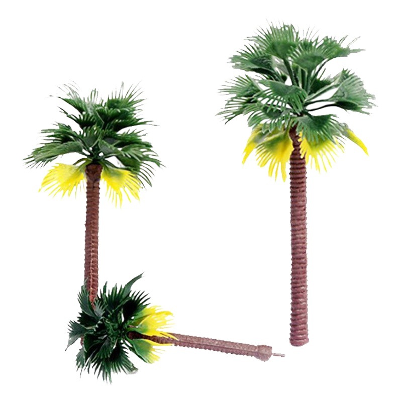 Micro paisaje modelo árbol edificio arena escena árbol hecho a mano acabado pequeño árbol verde planta mini simulación plástico palmera