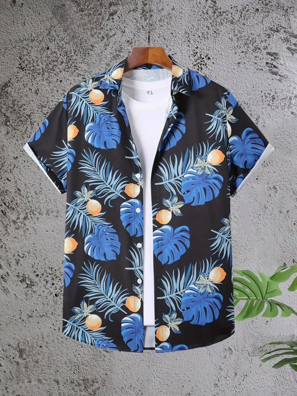 新潮酷春季夏季新款时尚男装男士短袖衬衫上衣开衫跨境源头工厂|undefined