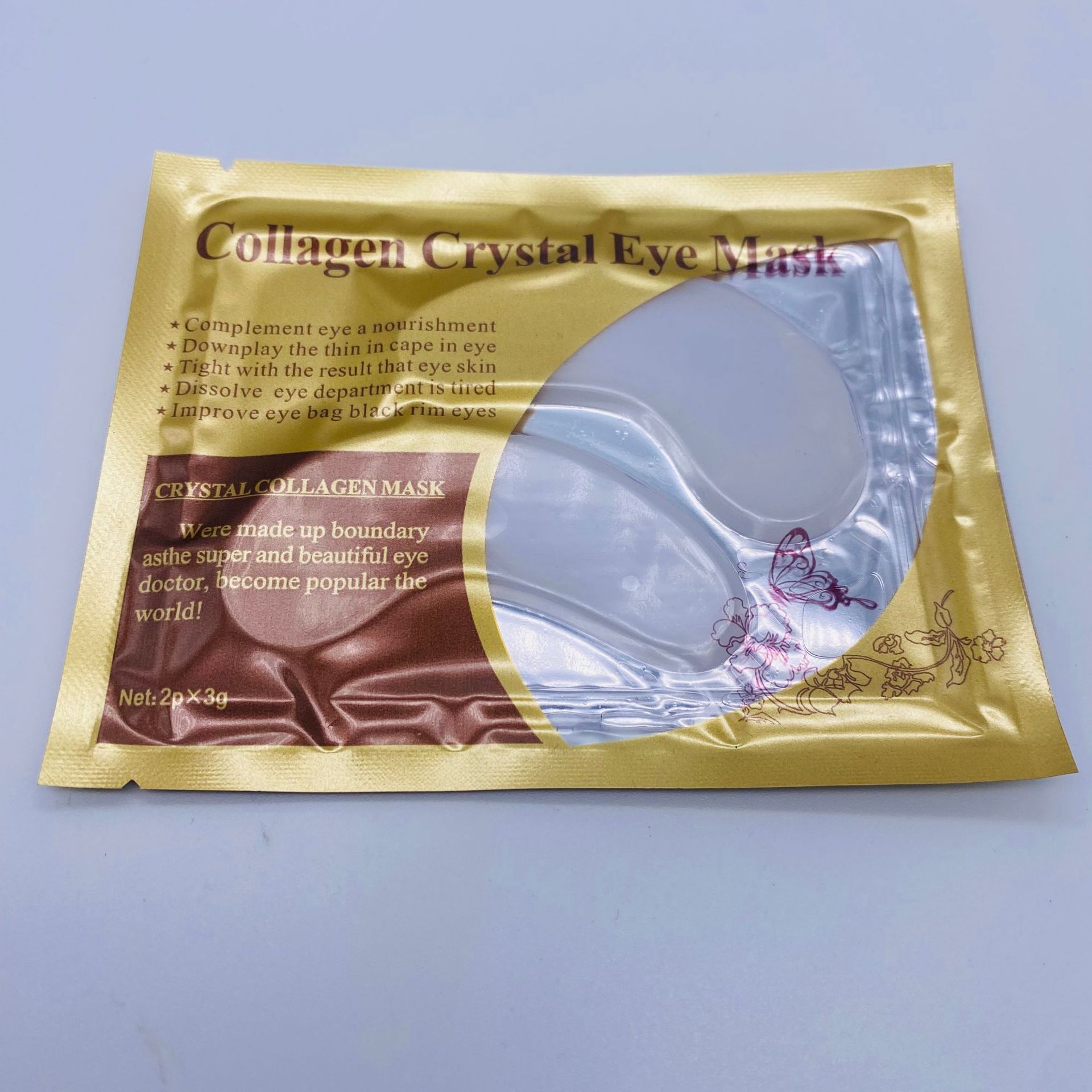 [Comercio exterior exclusivo] Oro versión en inglés 24K máscara de ojo de cristal colágeno transfronterizo Comercio electrónico parche en el ojo al por mayor