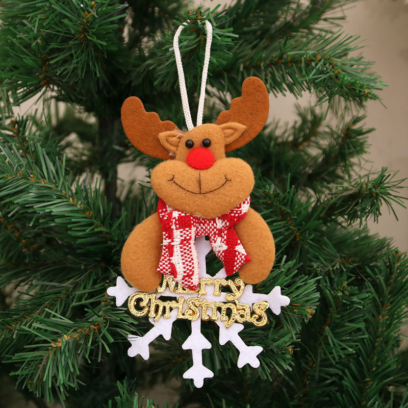 Decoraciones de Navidad anciano muñeco de nieve ciervo regalos de Navidad pequeño colgante muñeca de peluche colgante de árbol de Navidad suministros