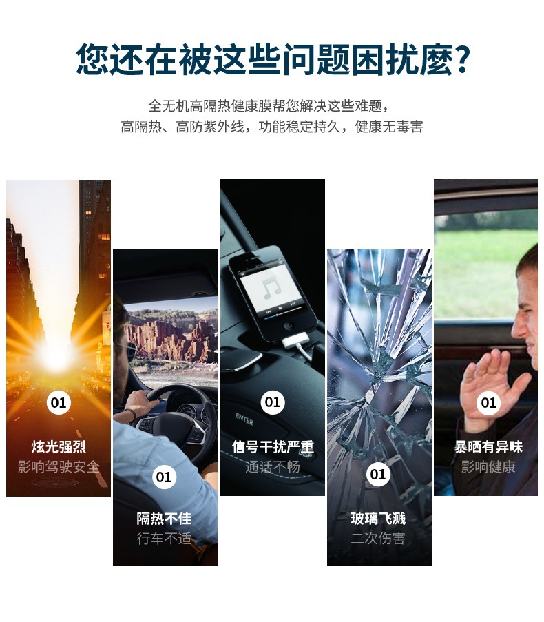 High-end film suitable for Hongqi HS5 car film full car sun heat insulation explosion-proof front windshield window privacy