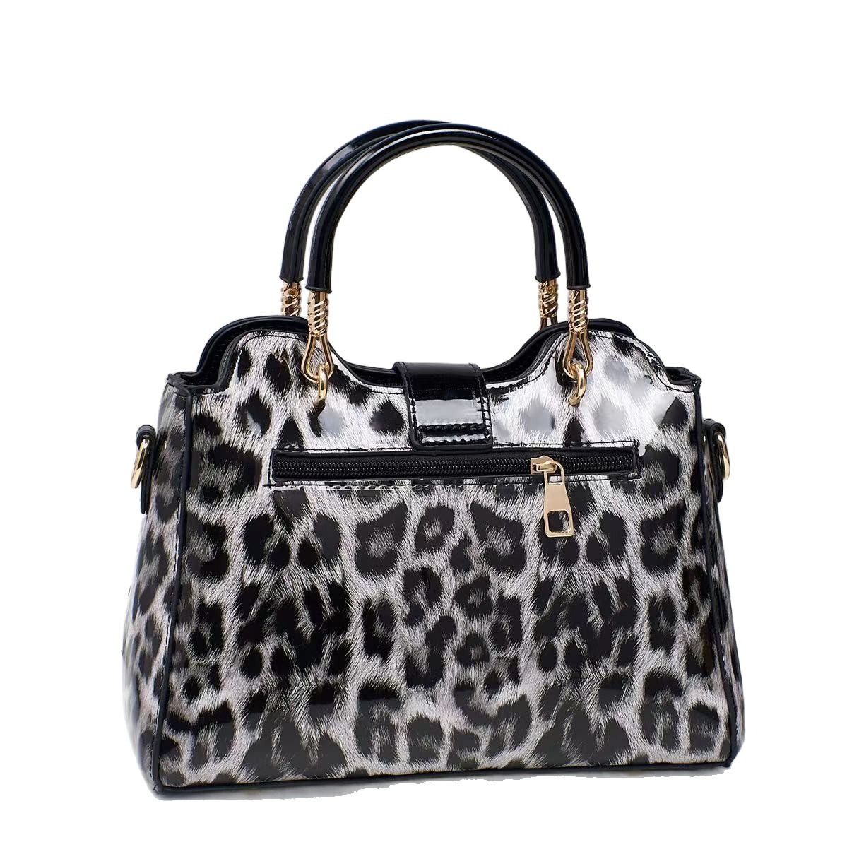 Fashionable Leopard Print Patent Leather Shoulder Bag For Women_voghion.com