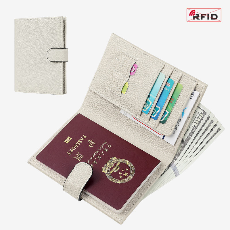 Cross-border damas antirrobo cepillo RFID pasaporte bolsas multifuncionales billete de avión funda de certificados PU cartera general