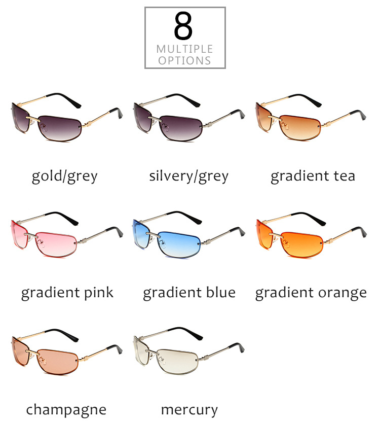 Men's Sunglasses New Millennium Style Y2K Retro Mercury Silver Frameless Fashion Sunglasses Hip Hop Sunglasses_viptrois.com