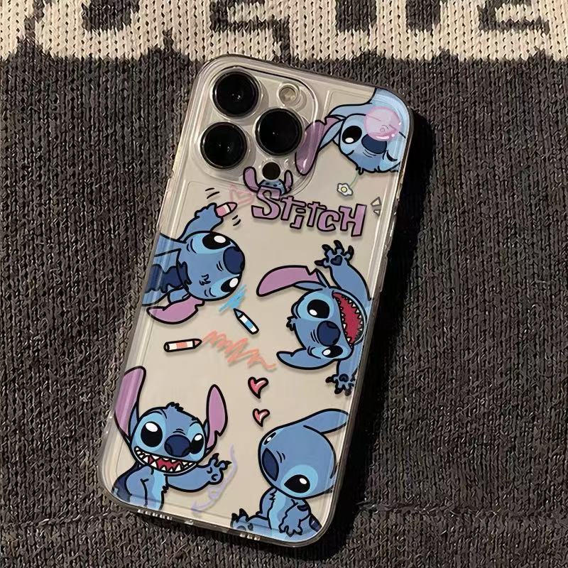 Happy Blue Apto iphone16promax funda para teléfono móvil transparente Apple 15 anti-caída 14pro Europa y América 13/12