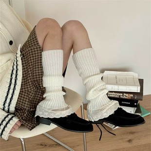 Lace sock sleeve calf sleeve short sock sleeve spring and summer South Korea miu wind ballet girl jk net red niche solid color