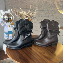 新款英伦风马丁靴女2025秋冬切尔西靴洋气显瘦短靴休闲堆堆靴皮靴