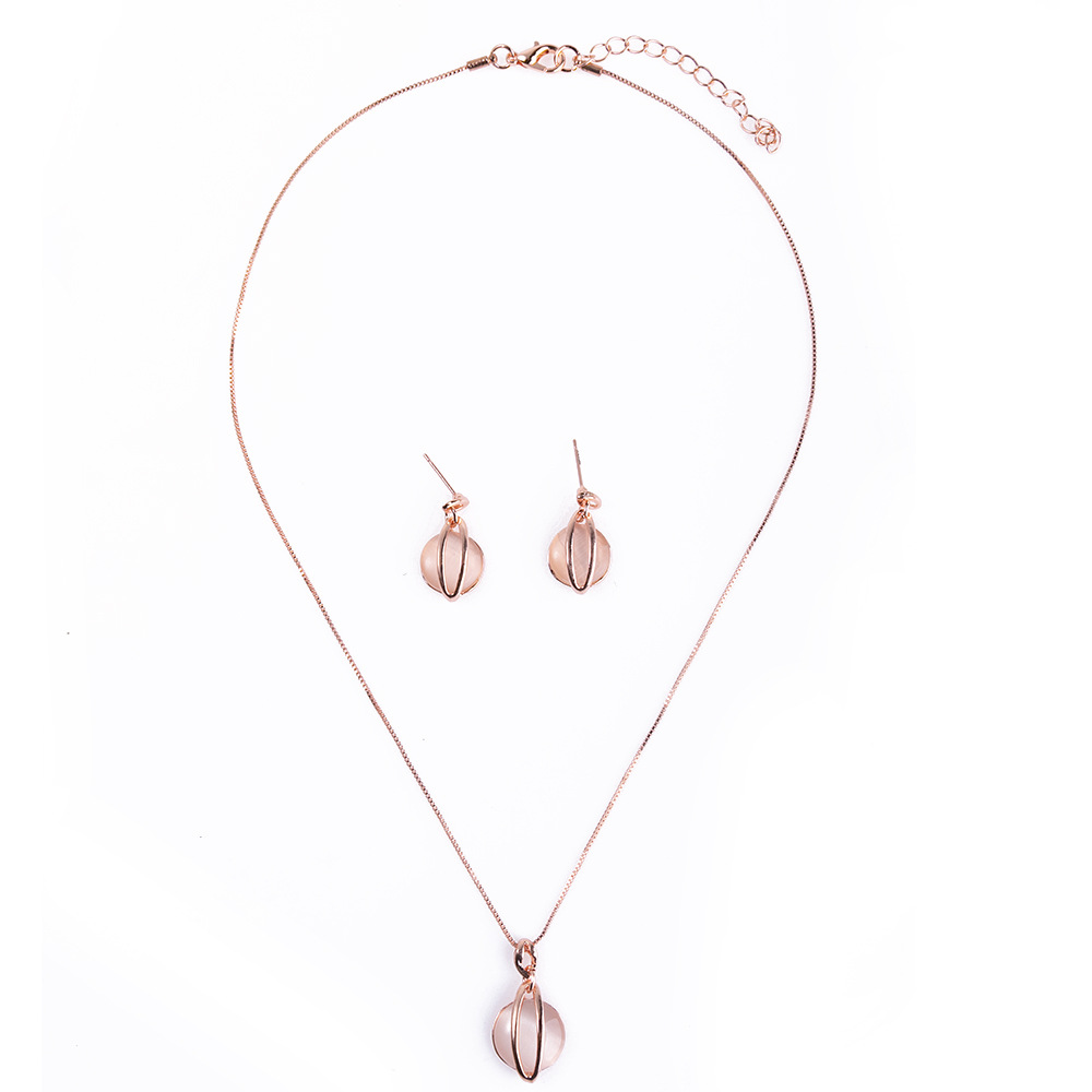 Moda europea y americana nuevo traje accesorios cristal ópalo nupcial traje collar pendientes simple conjunto de dos piezas