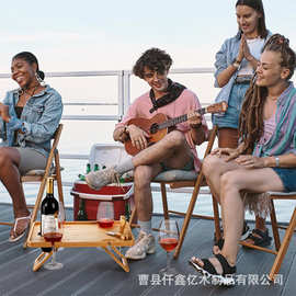 实木制牛排盘带酒杯支架实木开胃菜盘酒杯架一体派对聚会水果盘