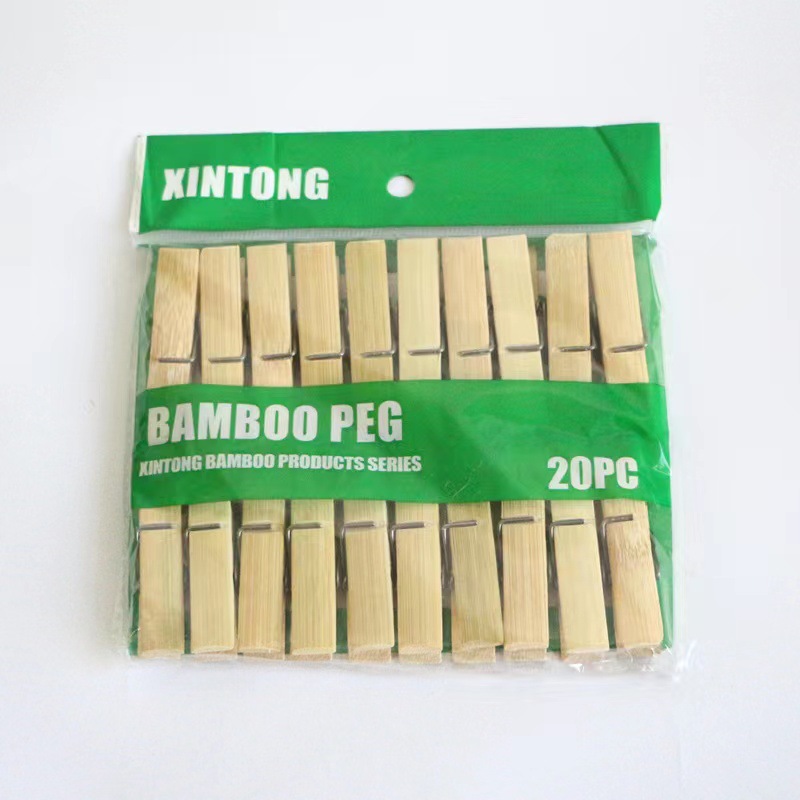 Bamboo Clips, Bamboo Clips, Clothespins, Windproof Clips, Clothes and Socks Drying Clips, 20 Pieces of Grape Clips, Greenhouse Clips, Clothespins,