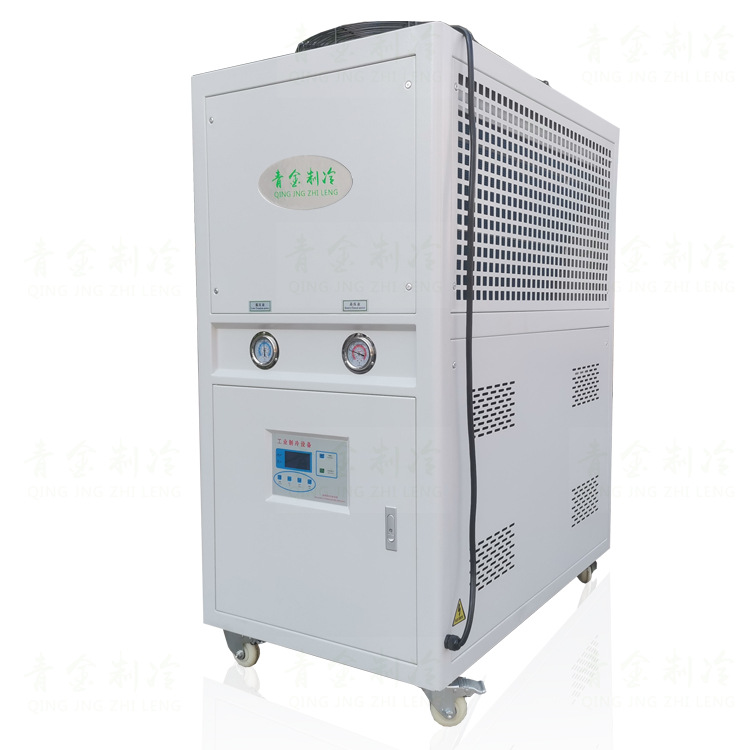 工业冷水机不锈钢管路蒸发器食品用快速降温风冷式冷水机青金制冷