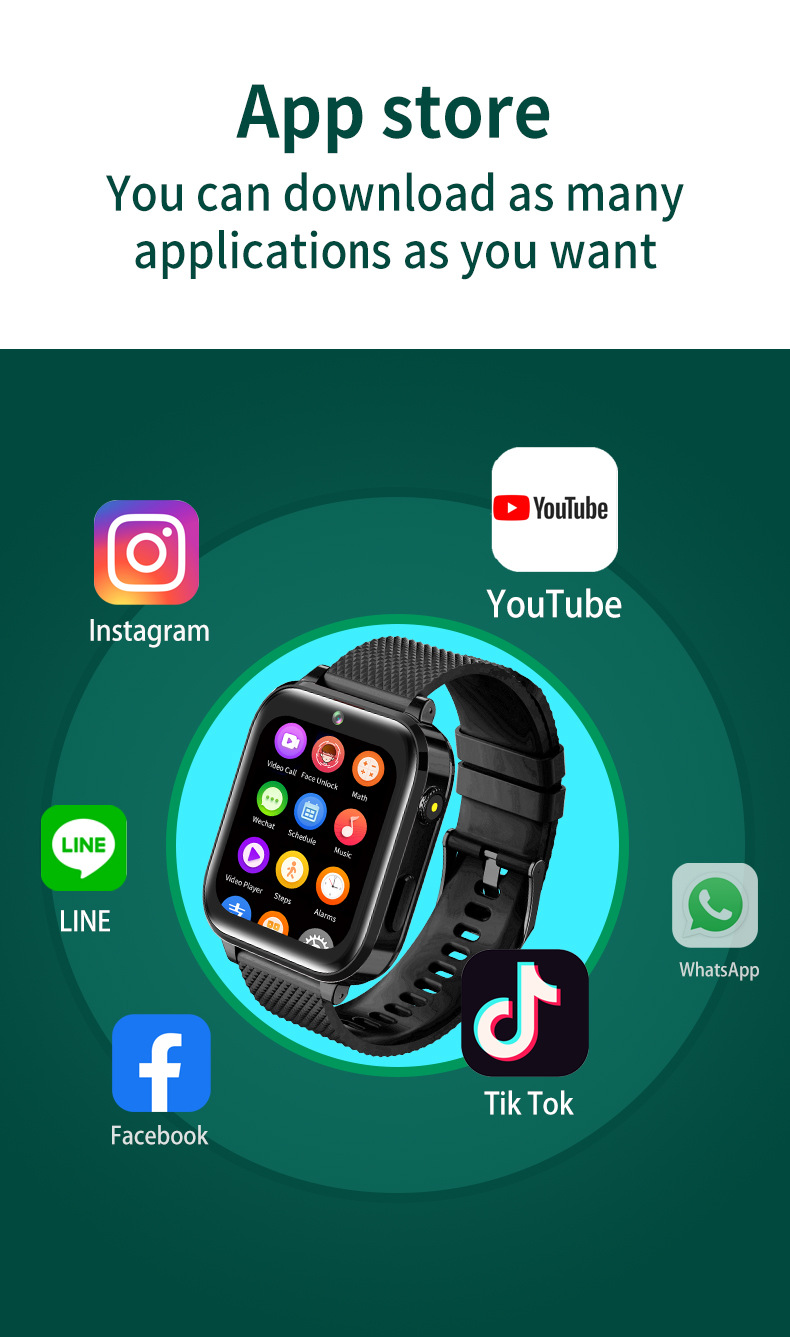 1.7-inch IPS pink cross-border children's watch smartwatch SOS photo positioning video call smartwatch undefined