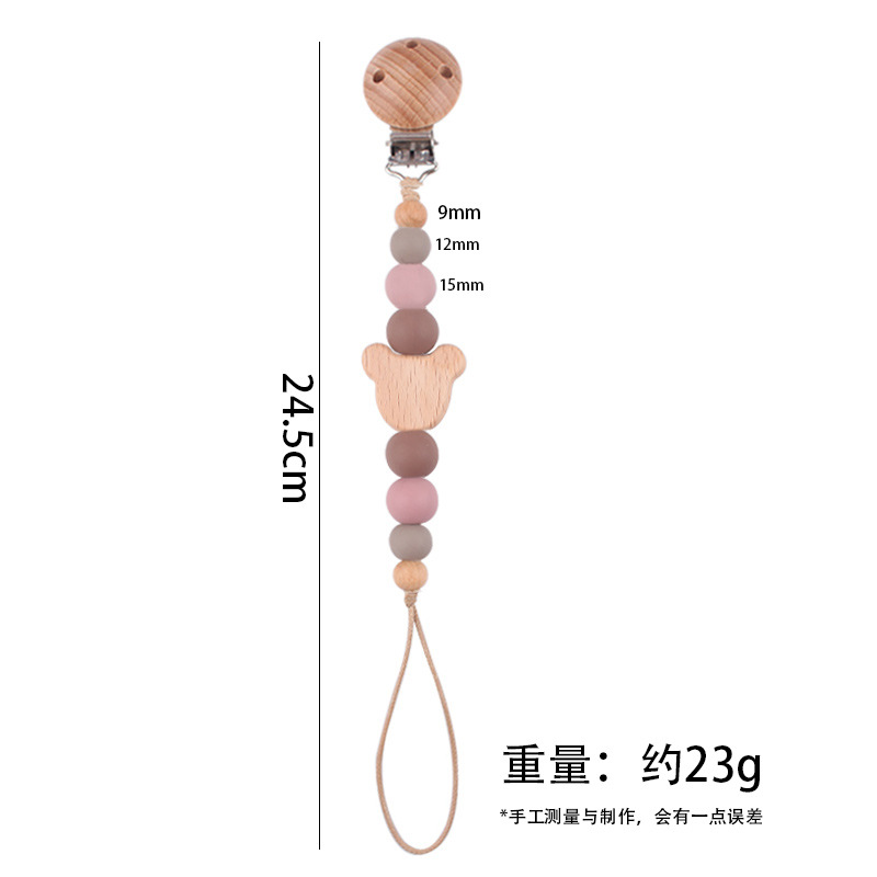 Productos para bebés y niños abrazadera de chupeta creativa caricatura bebé oso cabeza de beech mordida cadena de chupeta de dientes molares anti-caída cadena