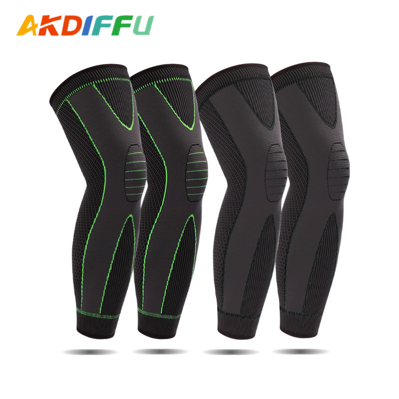 Hombres y mujeres Otoño e Invierno protector becerro grande hecho punto rótula deportes de nylon alargado rótula baloncesto fútbol cálido rótula cubierta