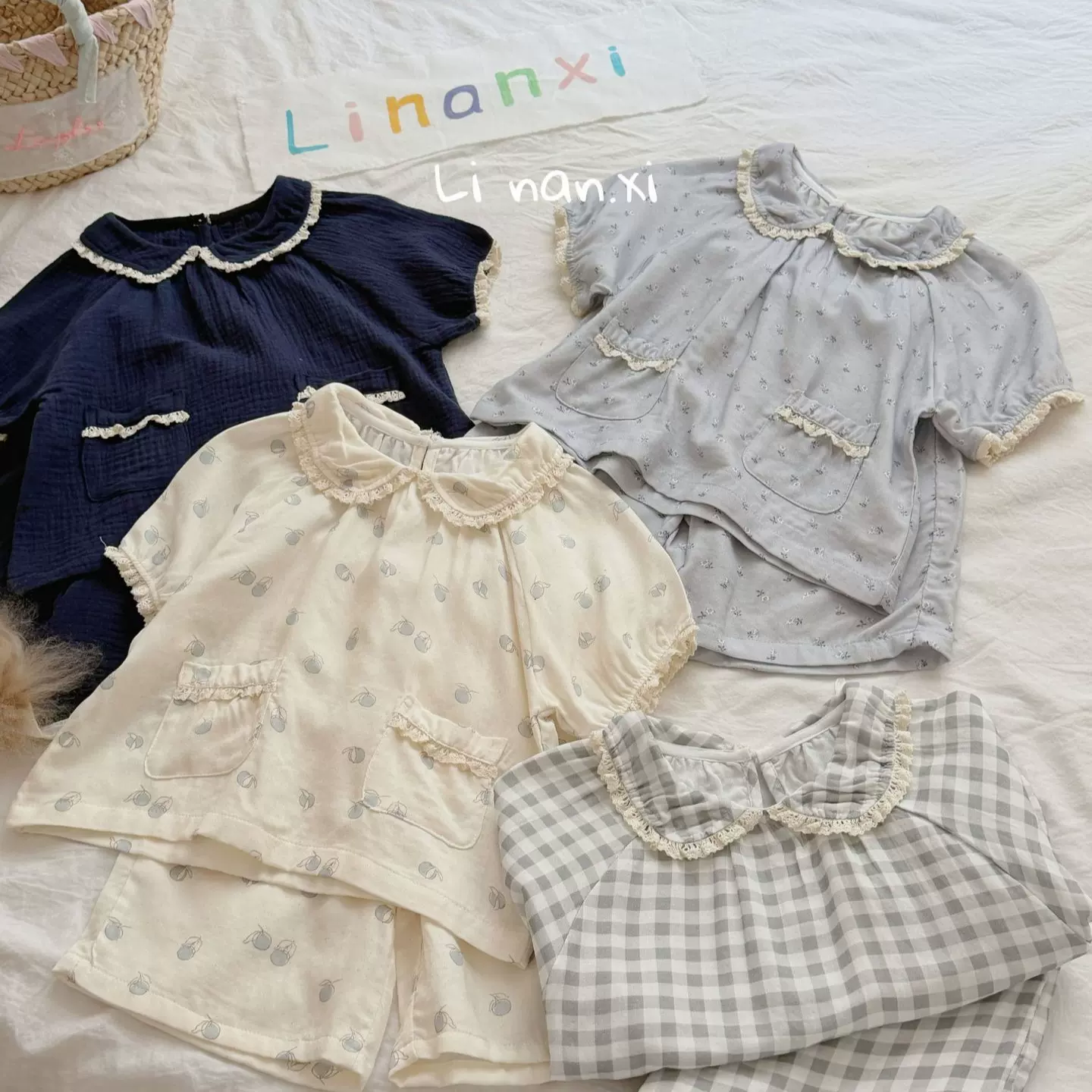 87012女童家居服套装a类2026夏季新款女宝睡衣套装透气吸汗薄款