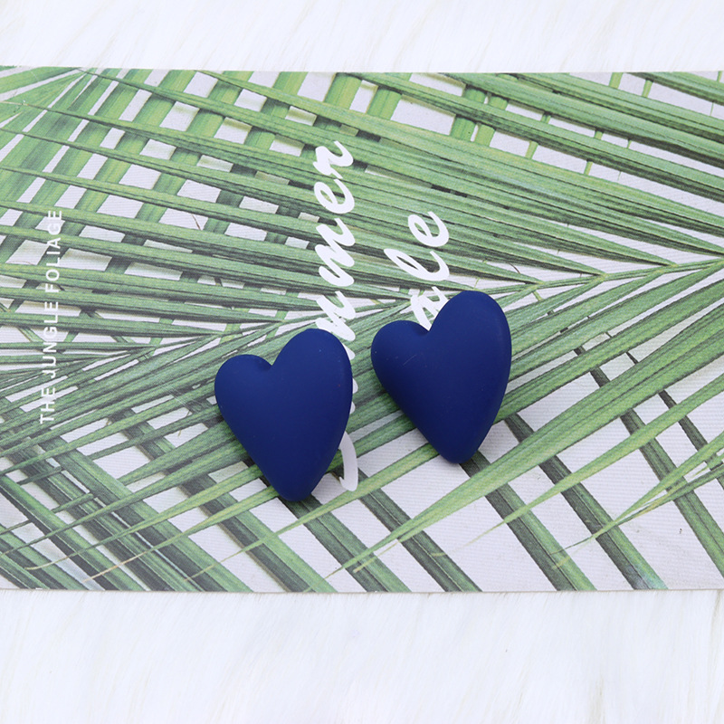 9g Weight Earrings Classification 1 Pair Quantity Daily Occasion Acrylic Material Heart Shape Pattern Women'S Gender Spray Paint Design Fashion Style 1 Pair Fashion Heart Shape Spray Paint Arylic Earrings 8