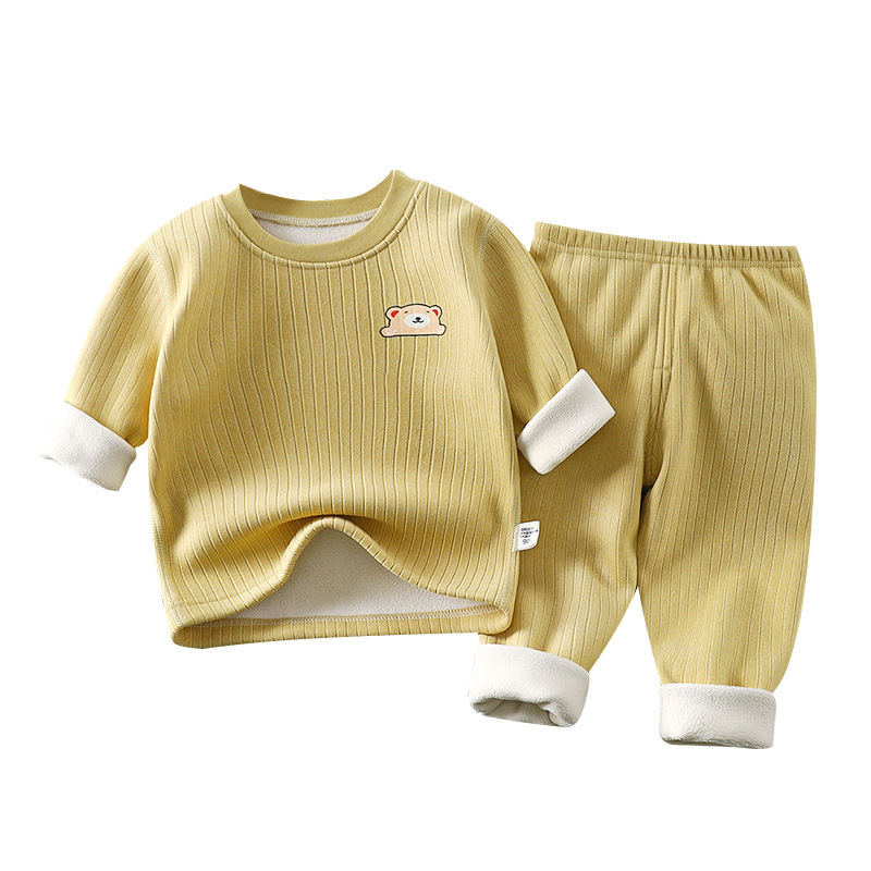 Trajes de calentamiento para niños más terciopelo engrosado otoño y invierno nuevo bebé ropa interior de fondo ropa interior de otoño para niños pantalones de otoño para niños
