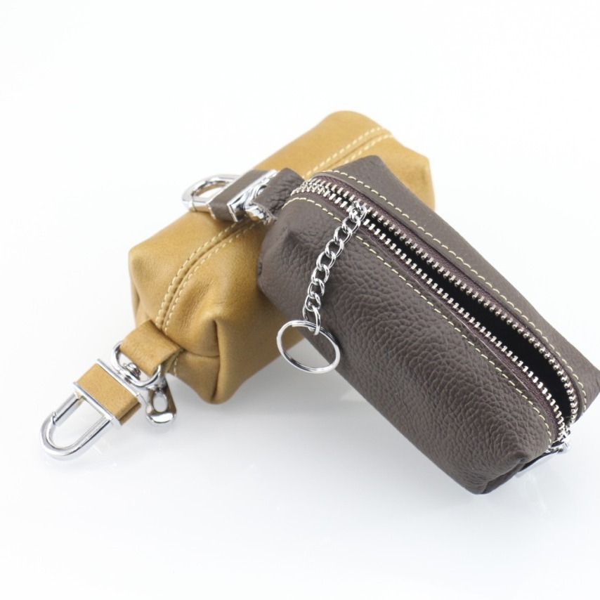 Bolso de la llave de la cintura del negocio de las mujeres del bolso de la llave del cuero genuino de los hombres del zurriago de la primera capa hecho a mano