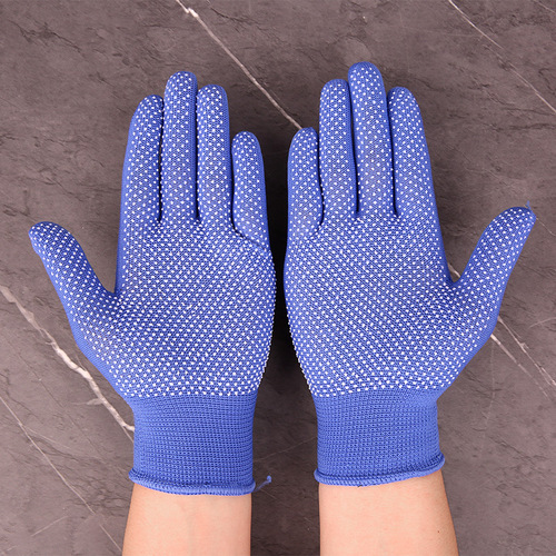 Wholesale 13-needle nylon drip-proof gardening beading gloves, work polyester embossed protective gloves, wear-resistant