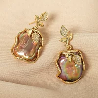 Purple set from pearl, earrings, 3 piece set, silver 925 sample