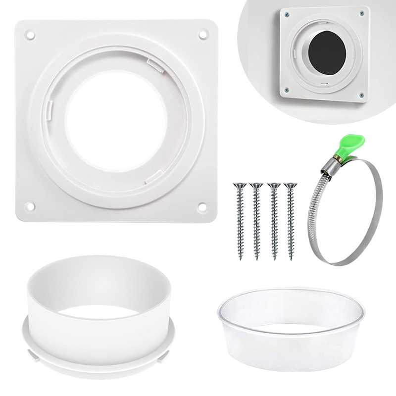 벽면 장착 플레이트*1+ 4inch 인터페이스*1+투명 밀봉 링*1+셀프 태핑 나사*4개