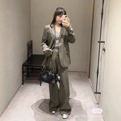 秦嵐スターと同じ南油女装2025春の新型カウボーイコート女性ストレートジーンズファッションスーツ