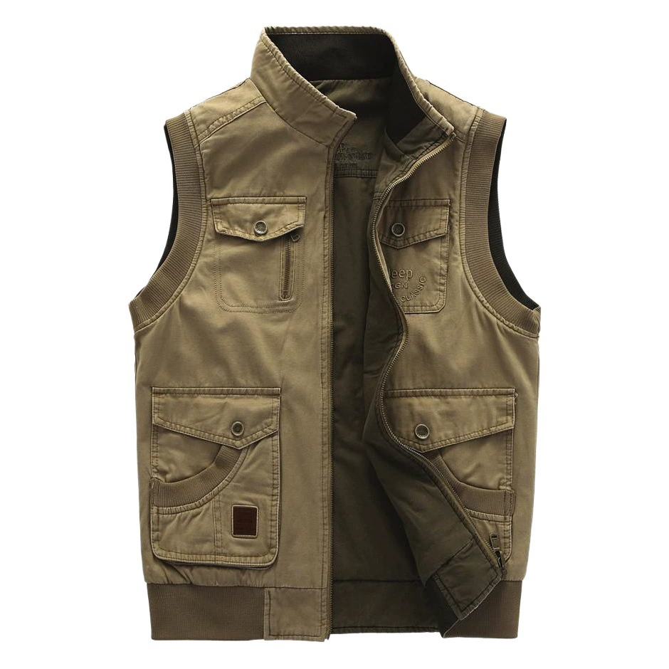 8522 мужской повседневный жилет, двусторонний хлопковый пригодный для носки жилет с несколькими карманами, для рыбалки, фото