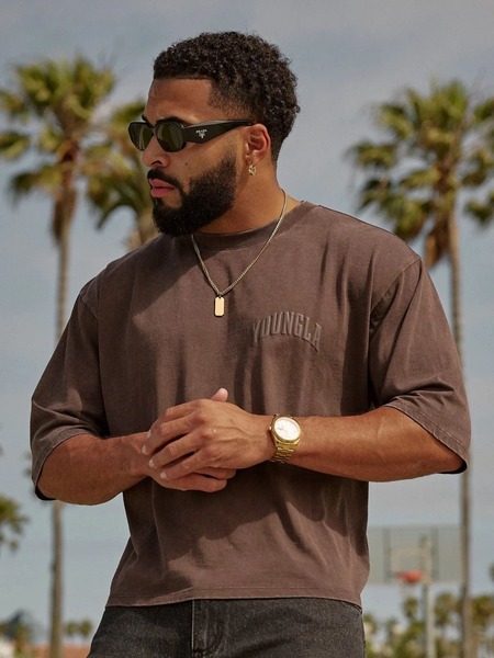 YOUNGLA Big cotton sports T-shirt for gym for leisure