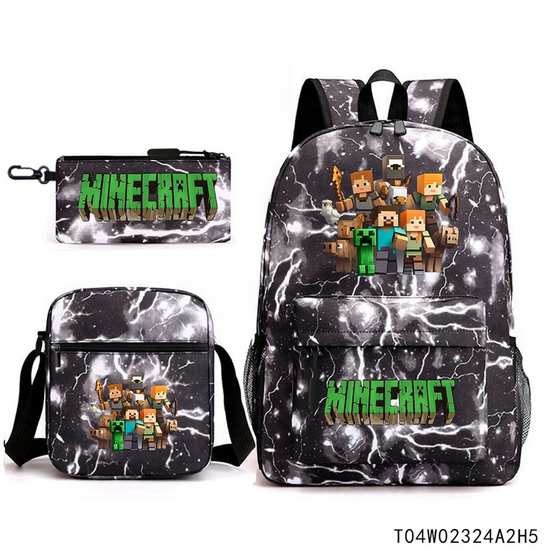 Minecraft マインクラフト 小中学生 ランドセル 子供用リュック バックパック ショルダーバッグ ペンシルバッグ 3点セット|undefined