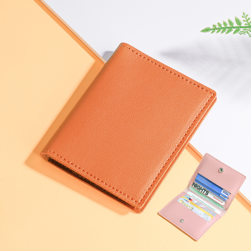 Tarjeta de identificación bancaria compacta de mujer ultra delgada, cartera pequeña, licencia de conducir simple y ligera, tarjeta anti-damagnetizante