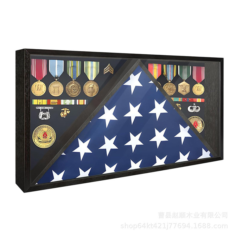 Memorial Flag Display Box American Veteran Burial Flag Transparent Shadow Box Medal Medal Collection Storage Box Memorial Flag Display Box American Veteran Burial Flag Transparent Shadow Box Medal Medal Collection Storage Box