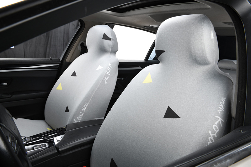 Fabric car elastic seat cover, non-slip, full coverage, thin model, front row driver and passenger seat cushion cover, one-piece dust cover