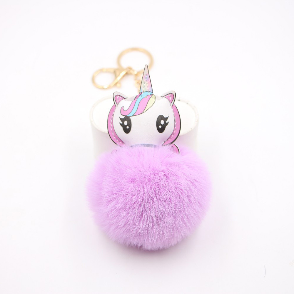 Cross-border Unicorn Plush Bag Keychain Accessories Small Pendant Pony Head Boutique Small Gift Wallet Pendant display picture 5