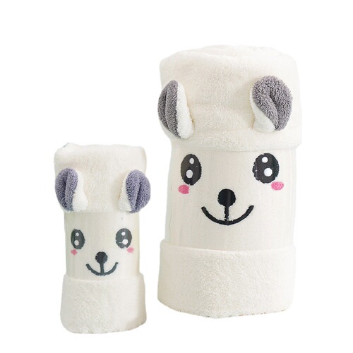 High-density coral velvet ears three-dimensional embroidery towel bath towel animal cartoon Japanese optional towel set gift box gift