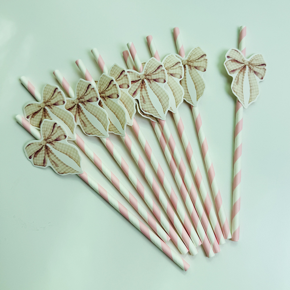 Trazo creativo transfronterizo pajita de papel decoración de fiesta mesa de postres vestido de cumpleaños botella de pudín complemento de pastel