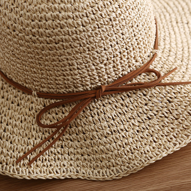 Femmes Vacances Couleur Unie Noeud Papillon Chapeau De Soleil display picture 3