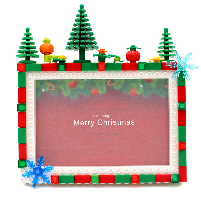 Christmas children's building blocks DIY photo frame parent-child handmade creative photo frame table activity gift Christmas children's building blocks DIY photo frame parent-child handmade creative photo frame table activity gift