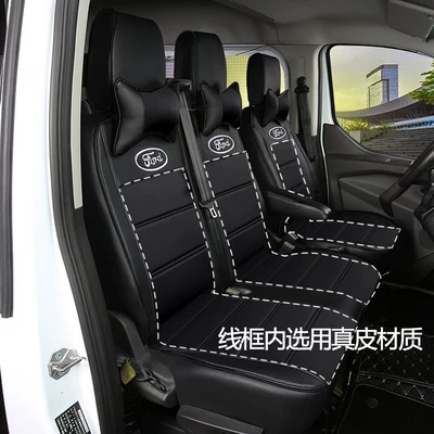 Cushions, Special Transit New Generation, Modelə uyğun (Original) oturacaq örtükləri - 3-seats-black-with-black-edges-default-item