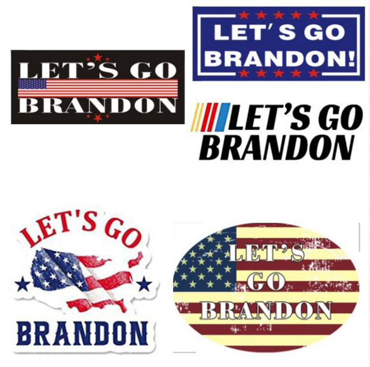 亚马逊热销50pcs lets go brandoon 车贴防水贴 不干胶汽车贴纸