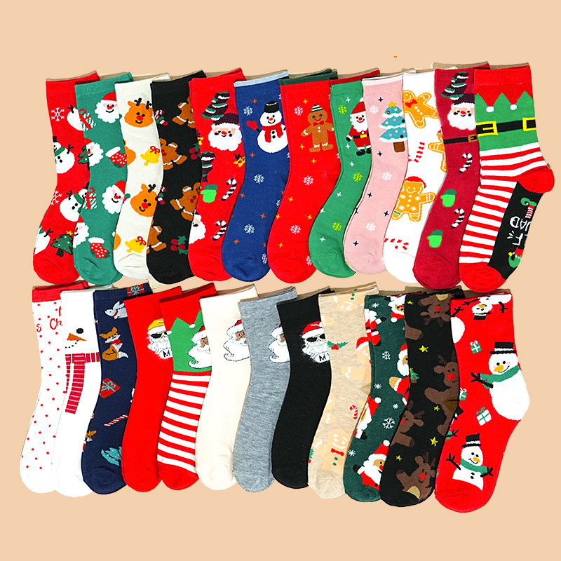 Autumn and Winter Cartoon Christmas Socks, Christmas Socks with Reindeer, Mid-Calf Socks, Christmas Women's Socks, Cross-Border Foreign Trade Autumn and Winter Cartoon Christmas Socks, Christmas Socks with Reindeer, Mid-Calf Socks, Christmas Women's Socks, Cross-Border Foreign Trade