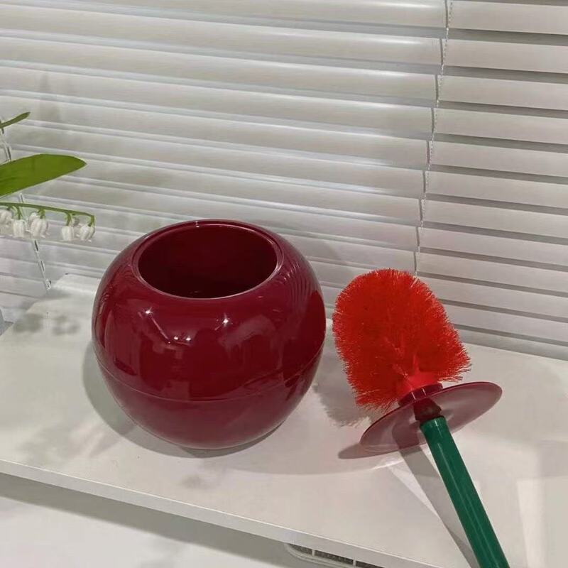 Cherry Toilet Brush Long Handle Soft Bristle Set Bathroom No Dead Angle Cleaning Tool Cross-Border Cherry Color Home Goods Cherry Toilet Brush Long Handle Soft Bristle Set Bathroom No Dead Angle Cleaning Tool Cross-Border Cherry Color Home Goods