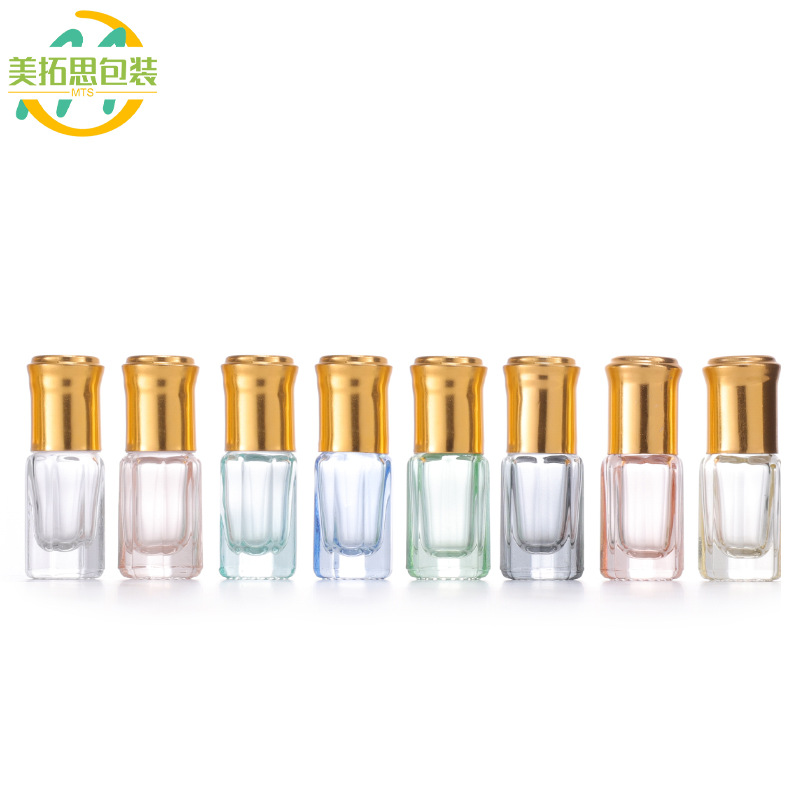 3ml octagonal rollerball bottle, gold ca...