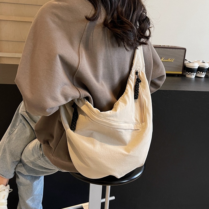 Cross-border Bag Women's Large Capacity 2024 New Shoulder Bag Casual Korean-style Solid Color Crossbody Bag Student Crossbody Bag