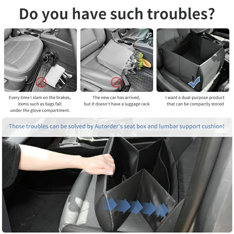 Cross-Border Popular Car Lumbar Pillow Storage Box Two-In-One Foldable Foreign Trade Storage Multi-Functional Four-Season Universal