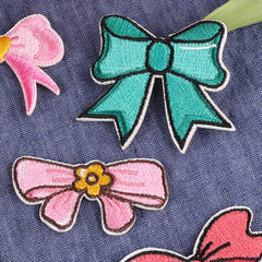 Computer embroidery label cartoon bow badge clothing accessories patch clothing hat decoration self-adhesive embroidery patch