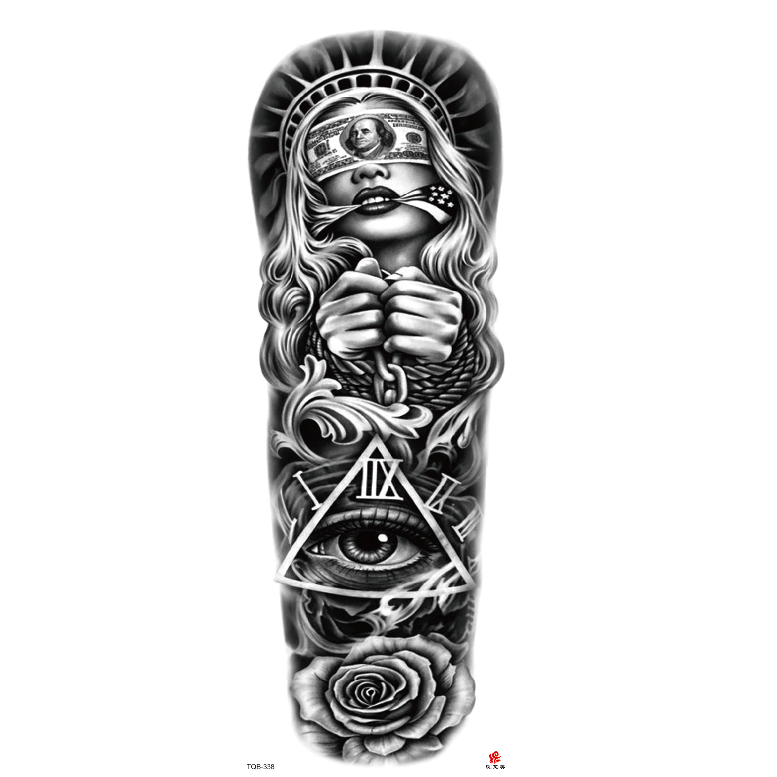 Pegatinas de tatuaje de brazo largo de flor brazo completo tatuaje impermeable tatuaje temporal en stock al por mayor pegatinas de tatuaje de brazo completo