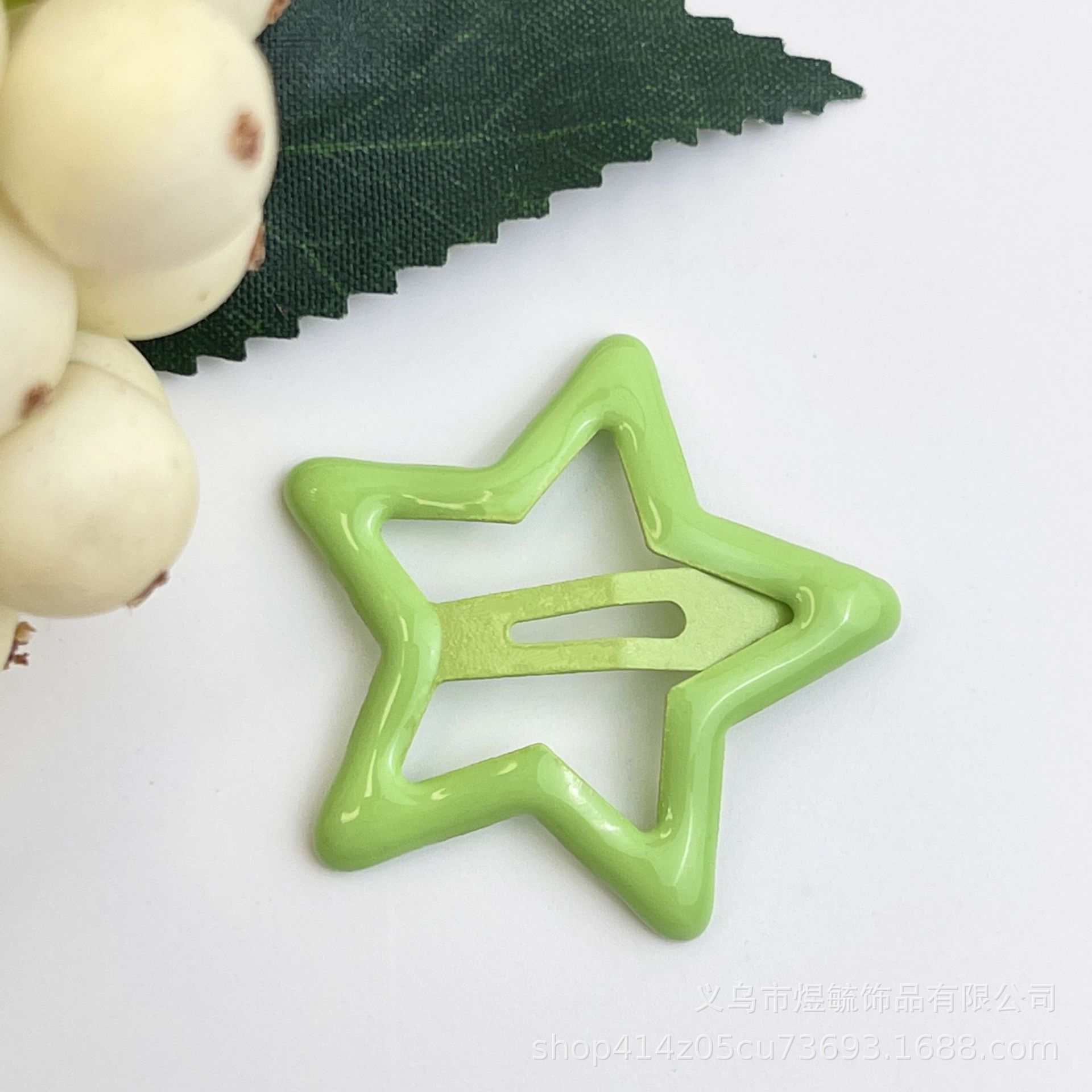 Color drip Star clip 3.2cm light green