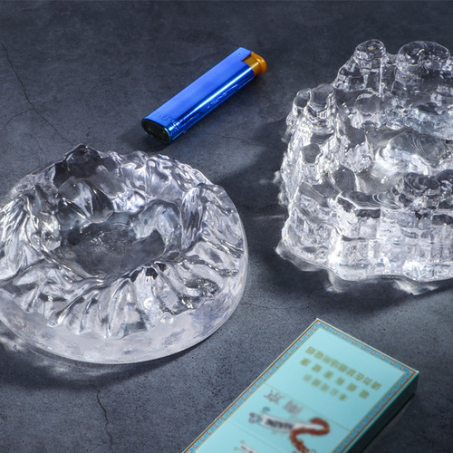 Nordic modern creative glass snow mountain ashtray glacier personalized ashtray home living room coffee table trendy ornaments