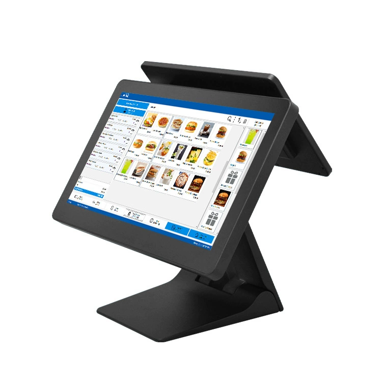 Складной 15.6" широкоформатный док-двухэкранный POS: вторичный 11.6" сенсорный емкостной экран, все в одном кассовый аппарат