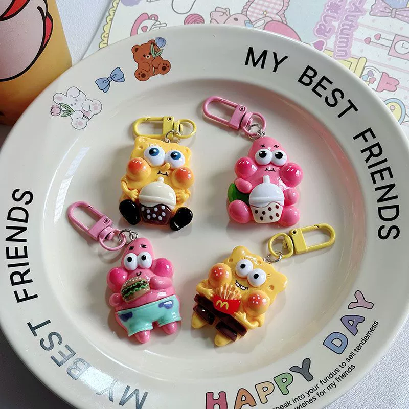Sponge children's keychain, backpack for beloved, Birthday gift